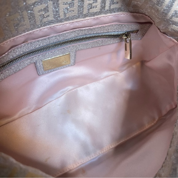 💕SOLD💕Fendi vintage zucchino monogram logo mama baguette rose gold shimmer - Picture 11 of 16